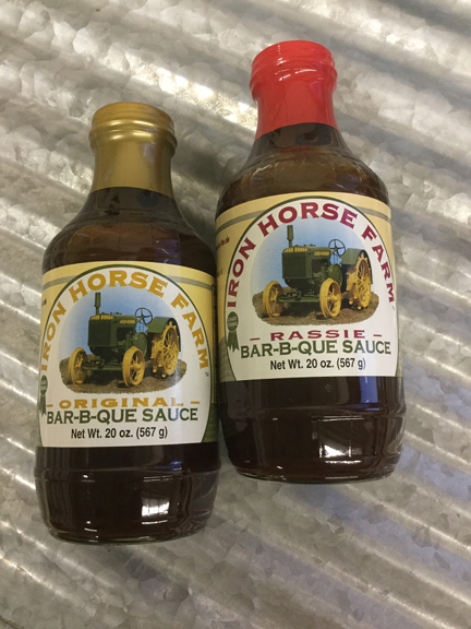 Iron Horse Farm Original and Rassie Bar-B-Que Sauce Bottles